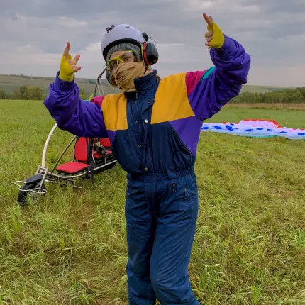 Полет над Манской петлей на мотопараплане