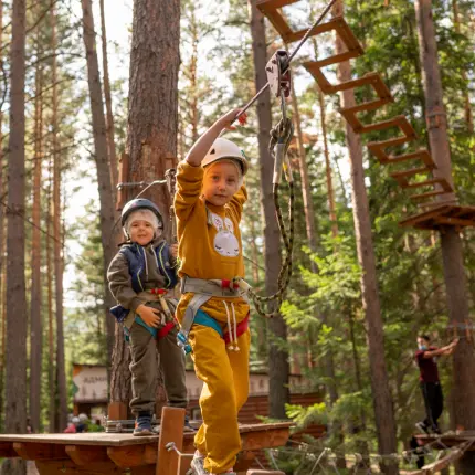 Посещение парка активного отдыха | Веревочный городок | Троллей | Геокуполы