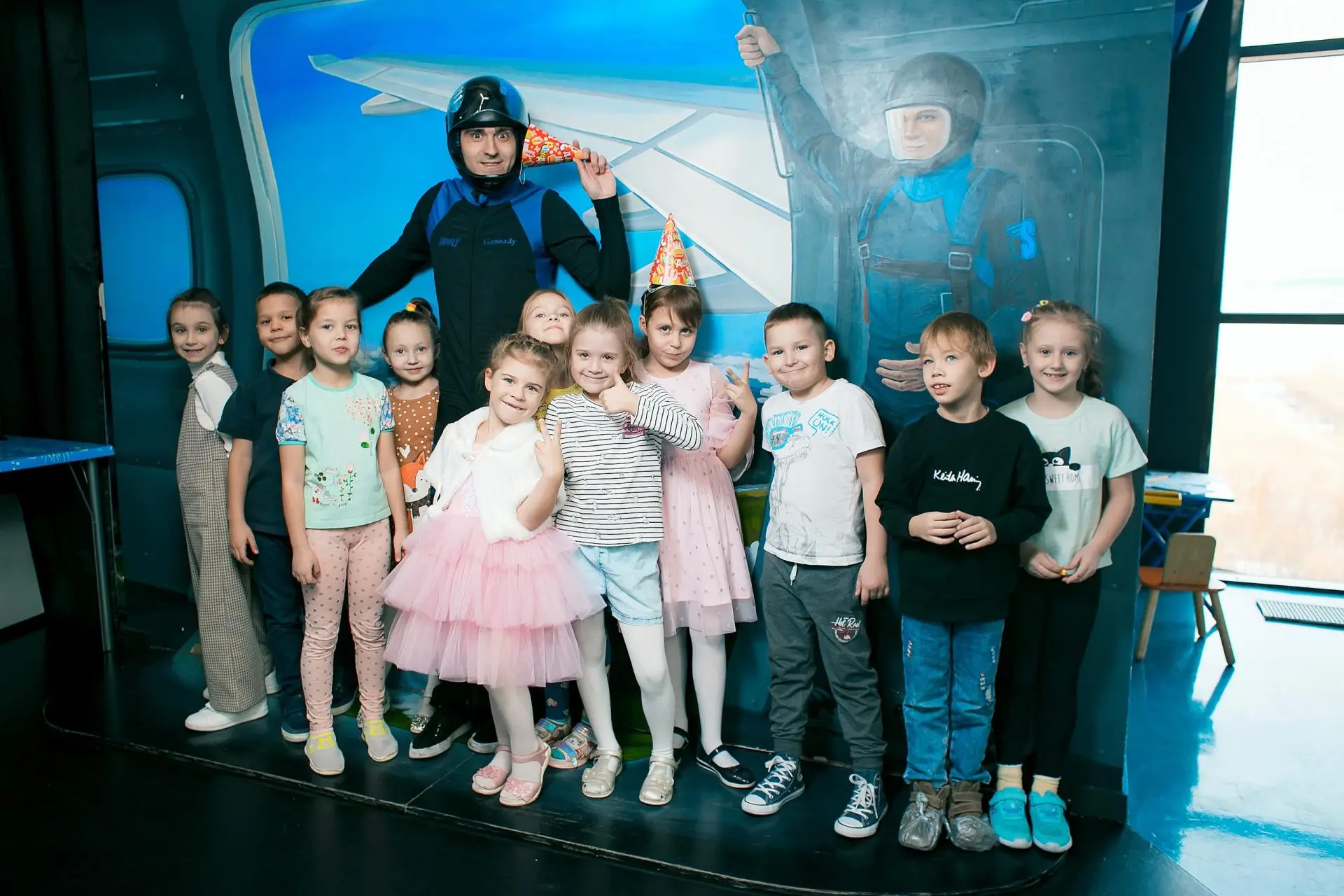 Детский праздник в аэротрубе