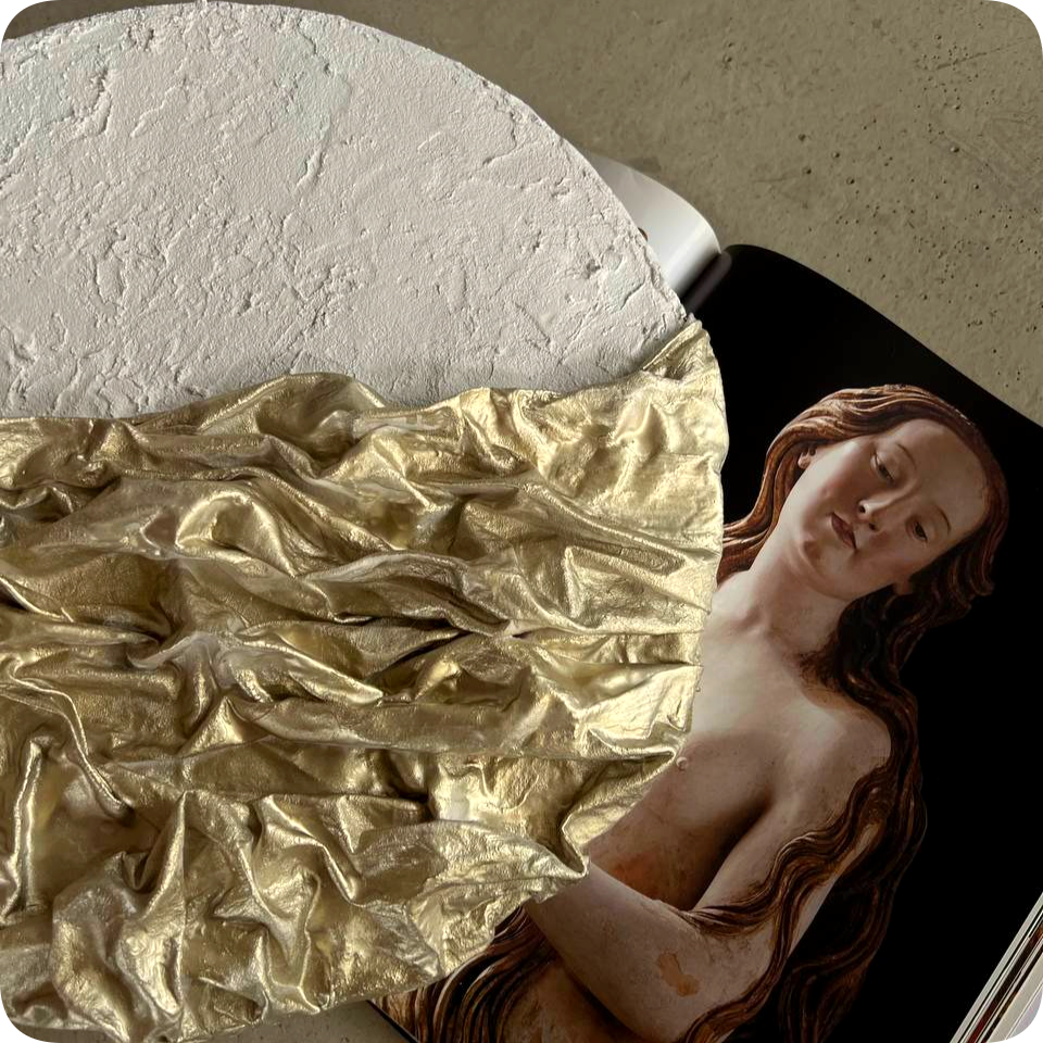 МК: Объемные картины с драпировкой из ткани и гипса