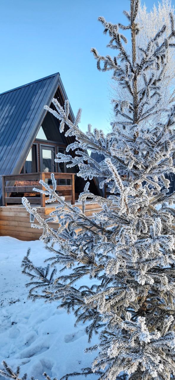 Отдых для компании в А-фрейм домике на берегу озера