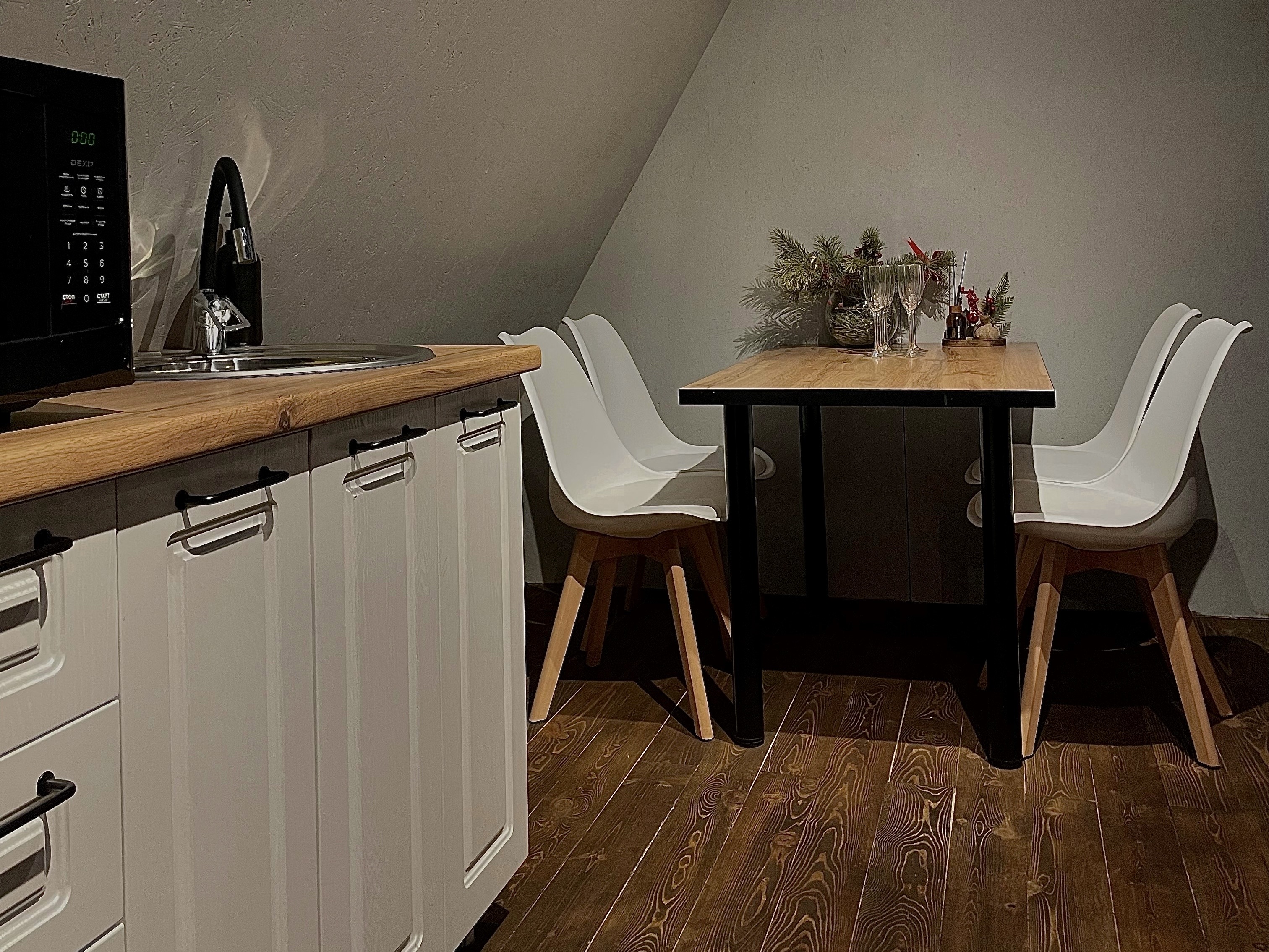 Отдых для компании в А-фрейм домике на берегу озера