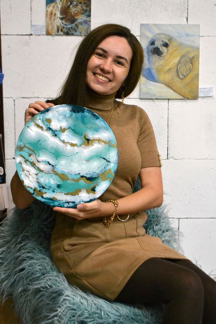 Абстракция эпоксидной смолой