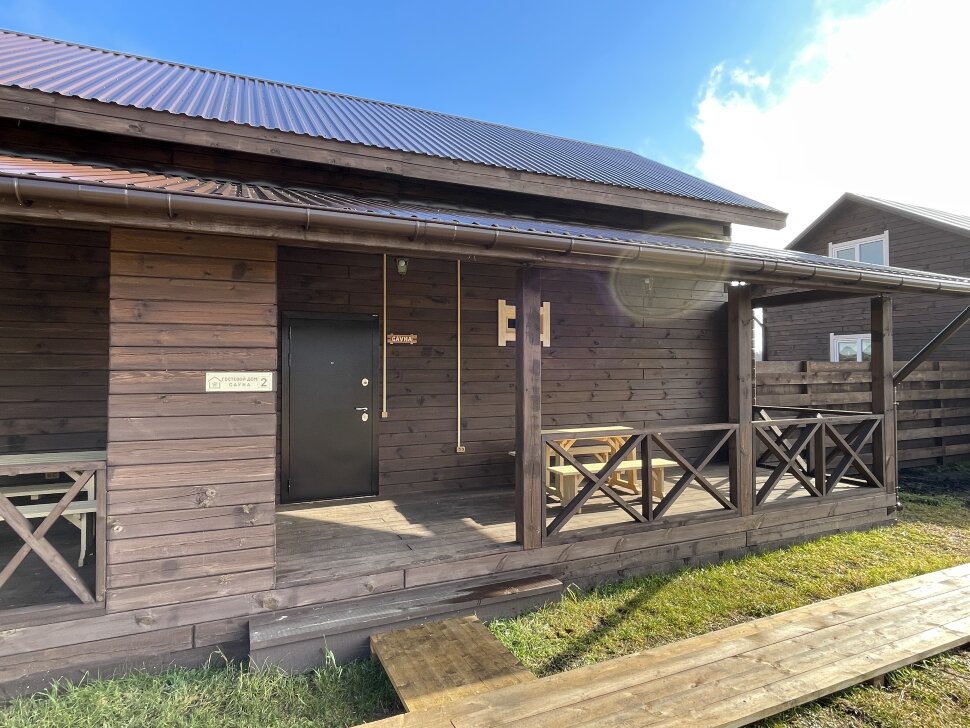 Отдых в сауне для компании на ферме