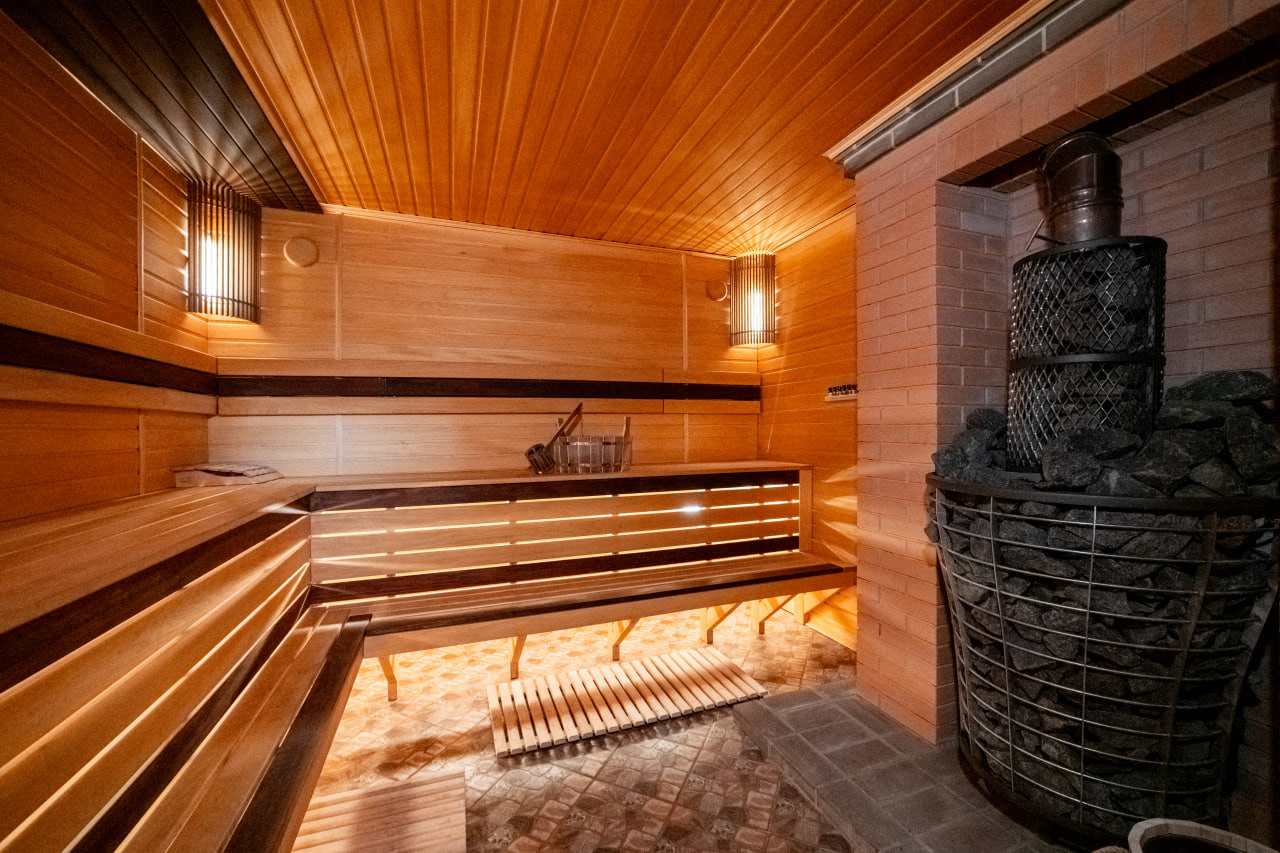 Отдых в бане на территории ранчо