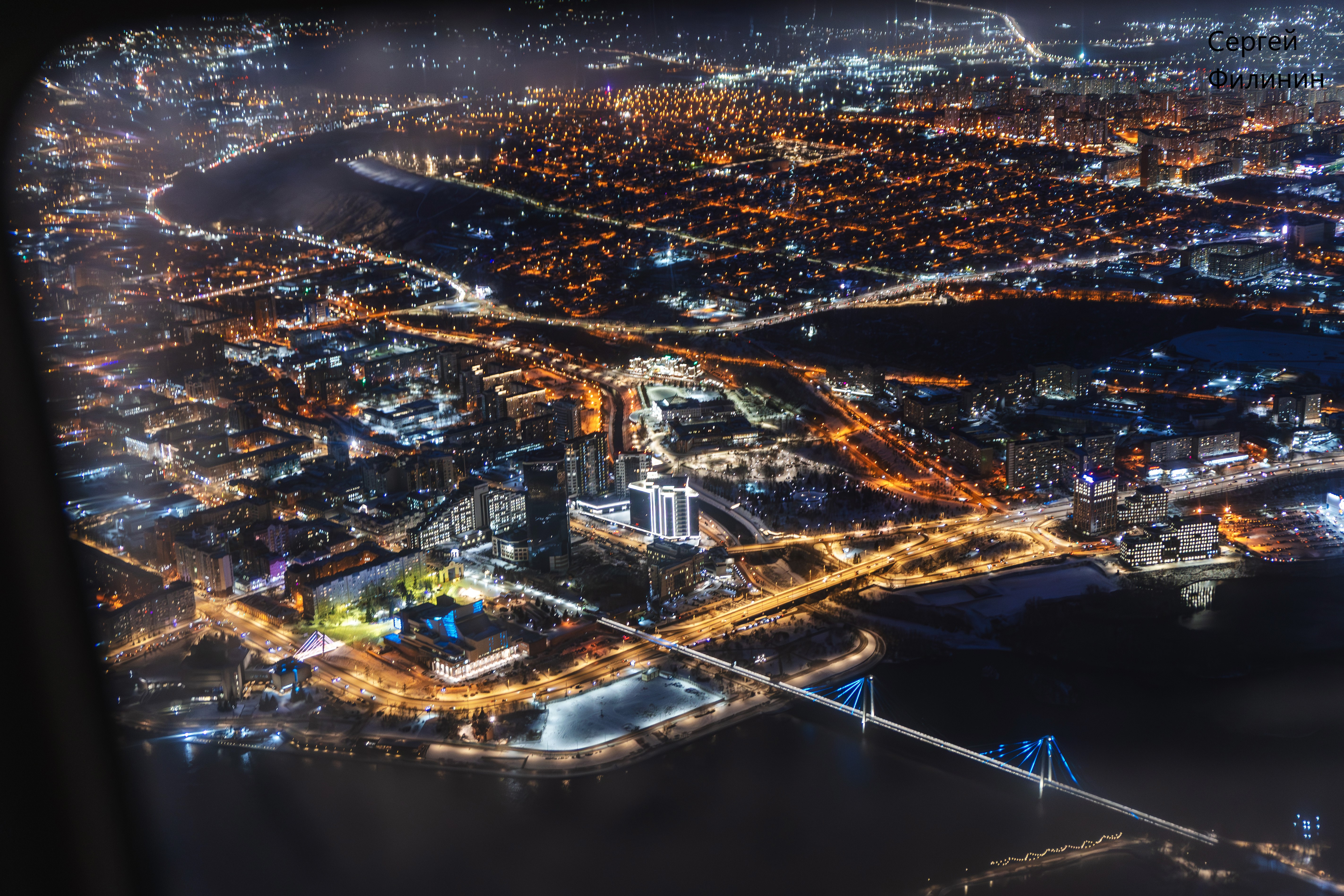 Ночной полет на самолете Cessna