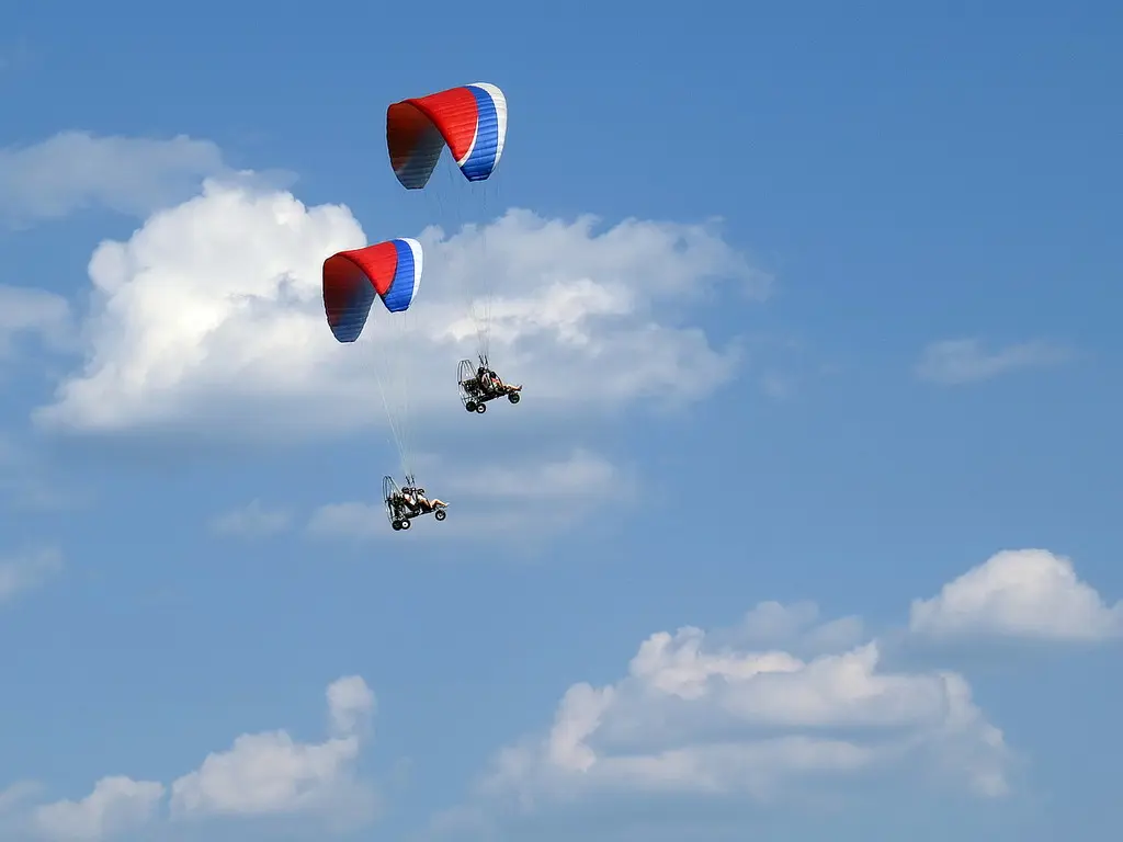 Синхронный полет на мотопараплане для двоих