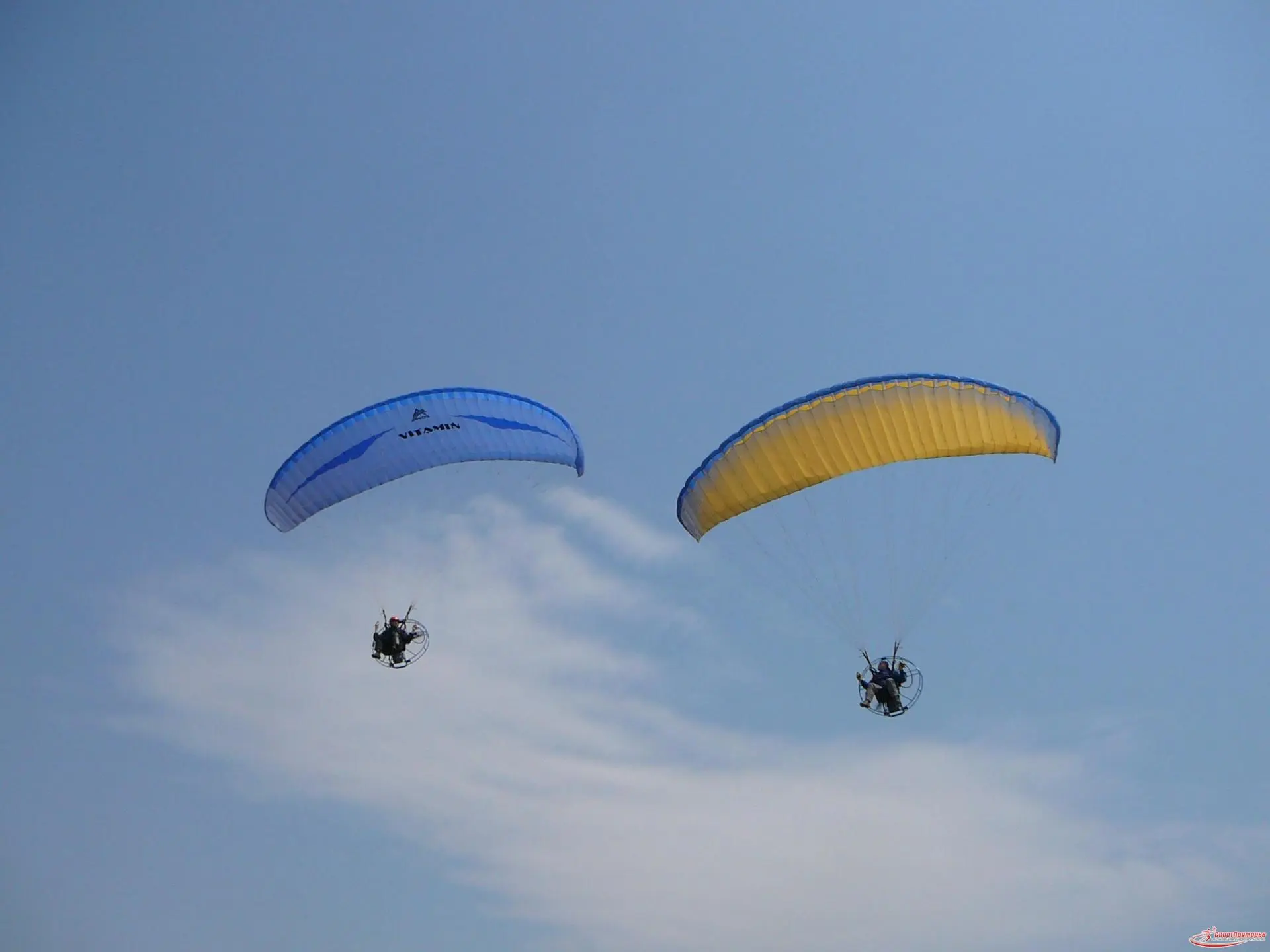 Синхронный полет на мотопараплане для двоих