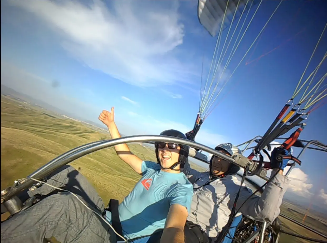 Синхронный полет на мотопараплане для двоих