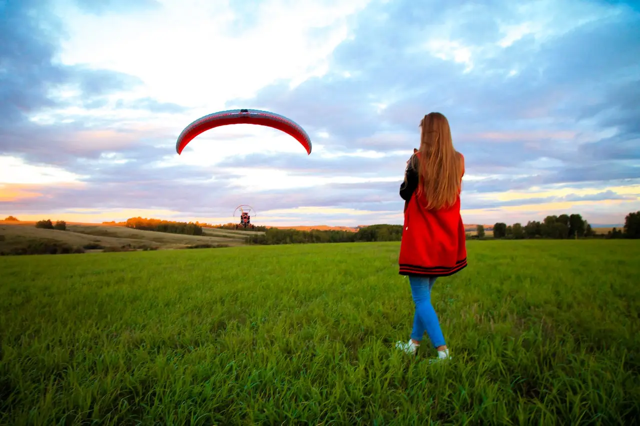 Синхронный полет на мотопараплане для двоих