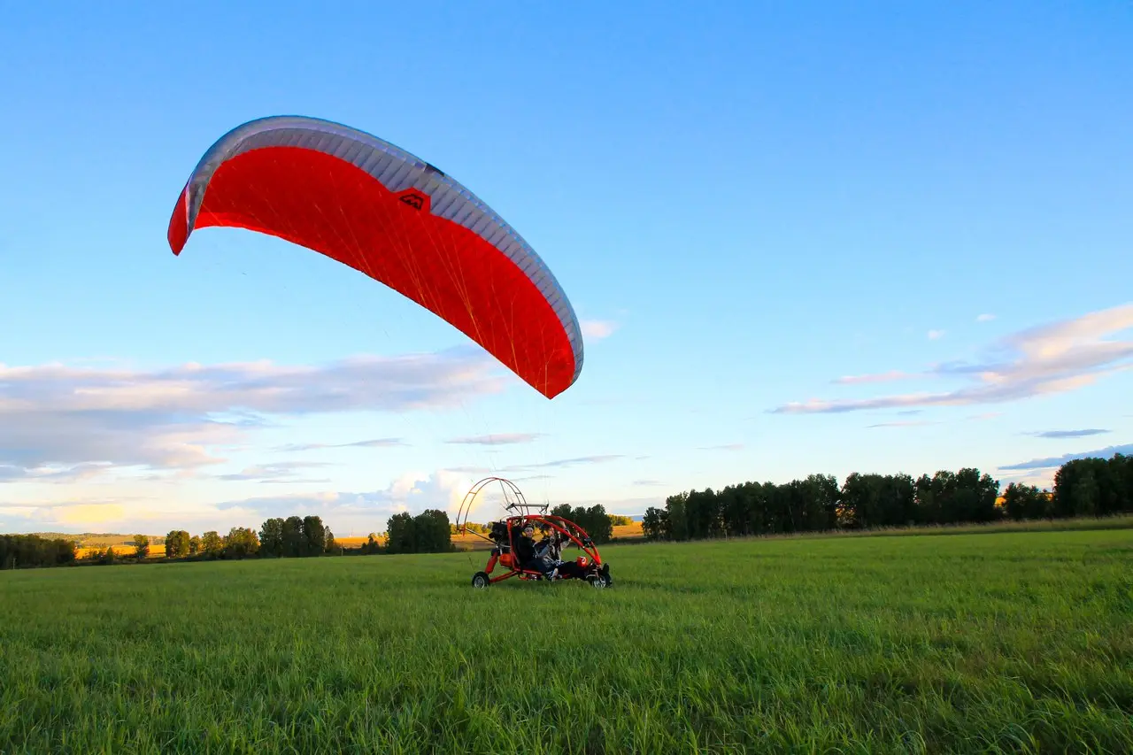 Синхронный полет на мотопараплане для двоих